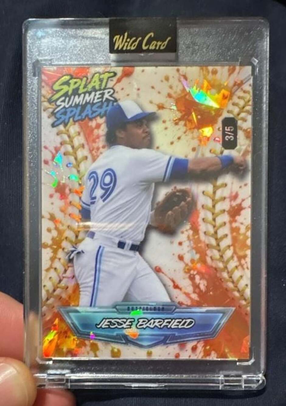 Wild Card Jesse Barfield Splat Summer Splash 3/5 Baseball Card